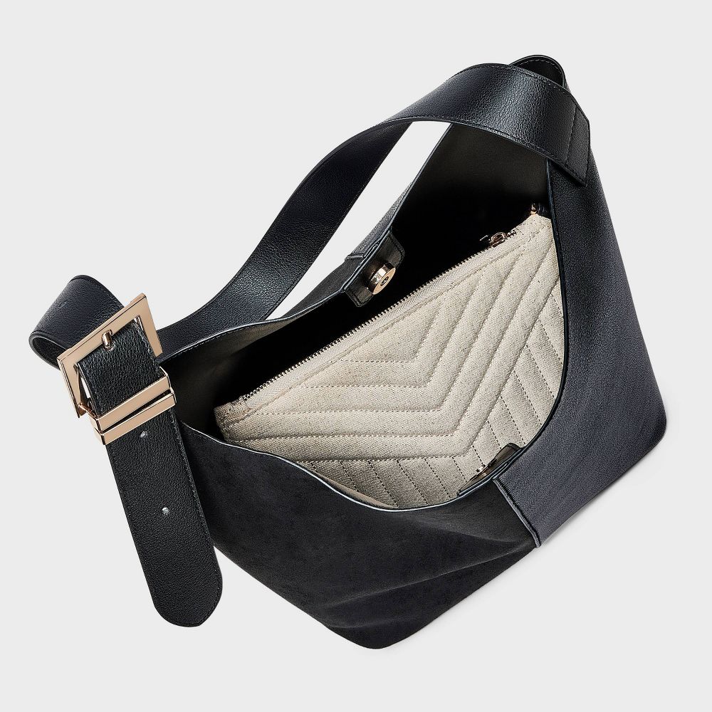 New - Shoulder Bucket Bag - A New Day™ Black