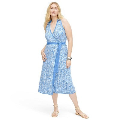 New - Diane von Furstenberg Women's Collared Midi Wrap Dress Diane von Furstenberg for TargetBullseye Deals