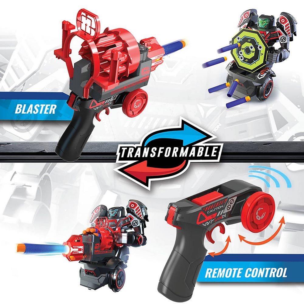 New - ROBO RAPIDFIRE Silverlit 2-in-1 Remote Control Blasting Robot with Rechargeable Battery, Lights, Sounds and Soft Dart Blaster