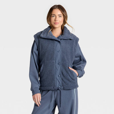 New - Women's High Pile Vest - JoyLab™ Navy Blue XXS