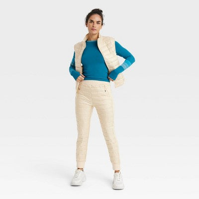 New - JoyLab Women's Puffer Pants Athletic Quilted Banded Cuffs Quilted Pants JoyLabBullseye Deals