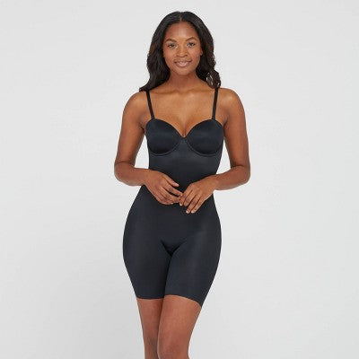 New - ASSETS BY SPANX Women's Flawless Finish Strapless Cupped Midthigh Bodysuit ASSETS by SPANXBullseye Deals