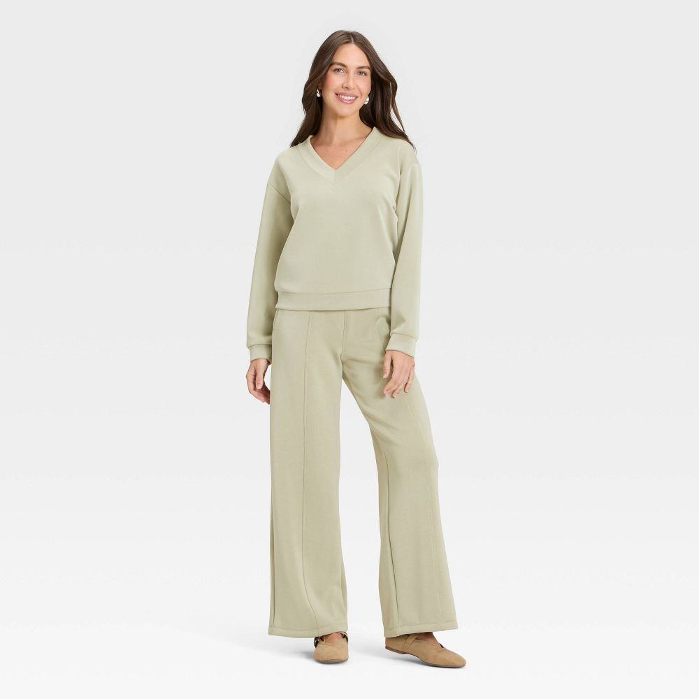 New - Women's Sandwash Sweatshirt - A New Day™ Light Green S