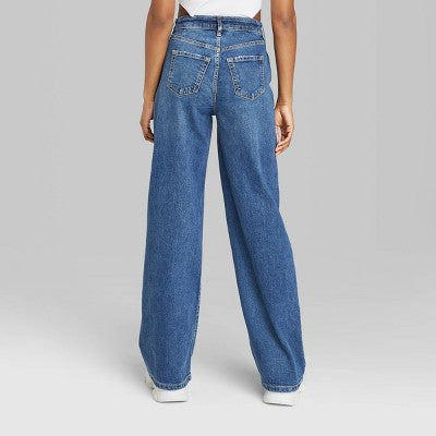 New - Women's High-Rise Wide Leg Baggy Jeans - Wild Fable Wild FableBullseye Deals