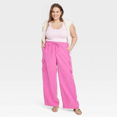 New - A New Day Women's High Rise Wide Leg Classic Fit Full Cargo Pants Midweight A New DayBullseye Deals