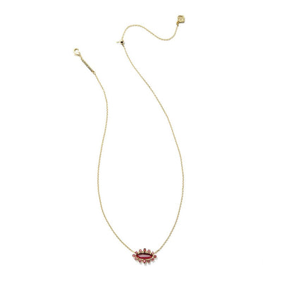 Open Box - Kendra Scott Eva Crystal Framed Pendant Necklace - Red Mix