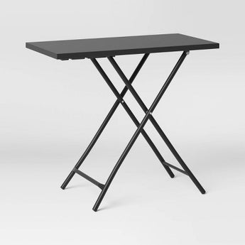 Steel Rectangle Multi-tier Folding Outdoor Portable Side Table Black - Room Essentials - Secondipity