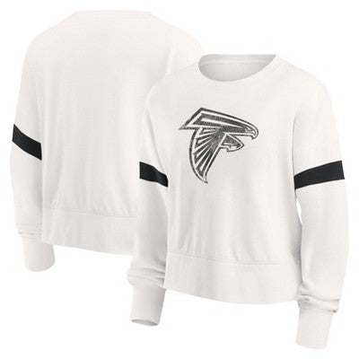 NFL Atlanta Falcons Women's Primary Antiqueong Sleeve Crew Fleece Sweartshirt Atlanta FalconsBullseye Deals