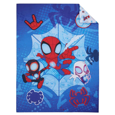 New - 4pc Toddler Spidey and His Amazing Friends Reversible Bed Set