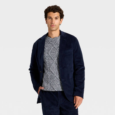 New - Houston White Men's Velvet Blazer - Blue L