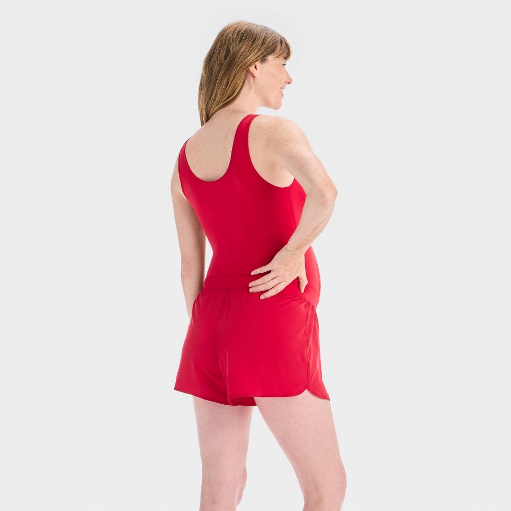 Open Box - Athletic Maternity Romper - Isabel Maternity by Ingrid & Isabel™ Red XS
