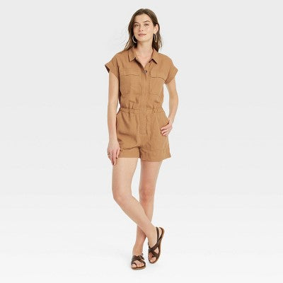 New - Women's Short Sleeve Romper - Universal Thread Universal ThreadBullseye Deals