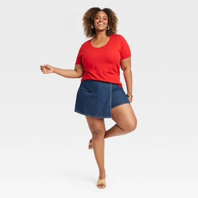 New - A New Day Women's Chunky Block High Heel Slip On Mules Sandals Raffia Woven Band A New DayBullseye Deals