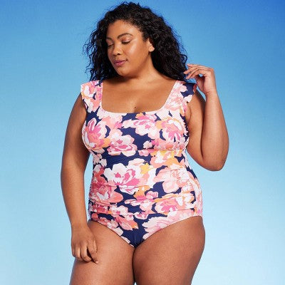 New - Kona Sol Women's Ruffle Sleeve One Piece Swimsuit Full Coverage Swimwear Kona SolBullseye Deals