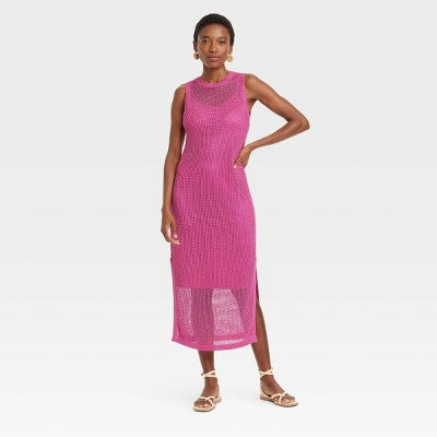 New - Women's Openwork Midi Tank Dress - A New Day A New DayBullseye Deals
