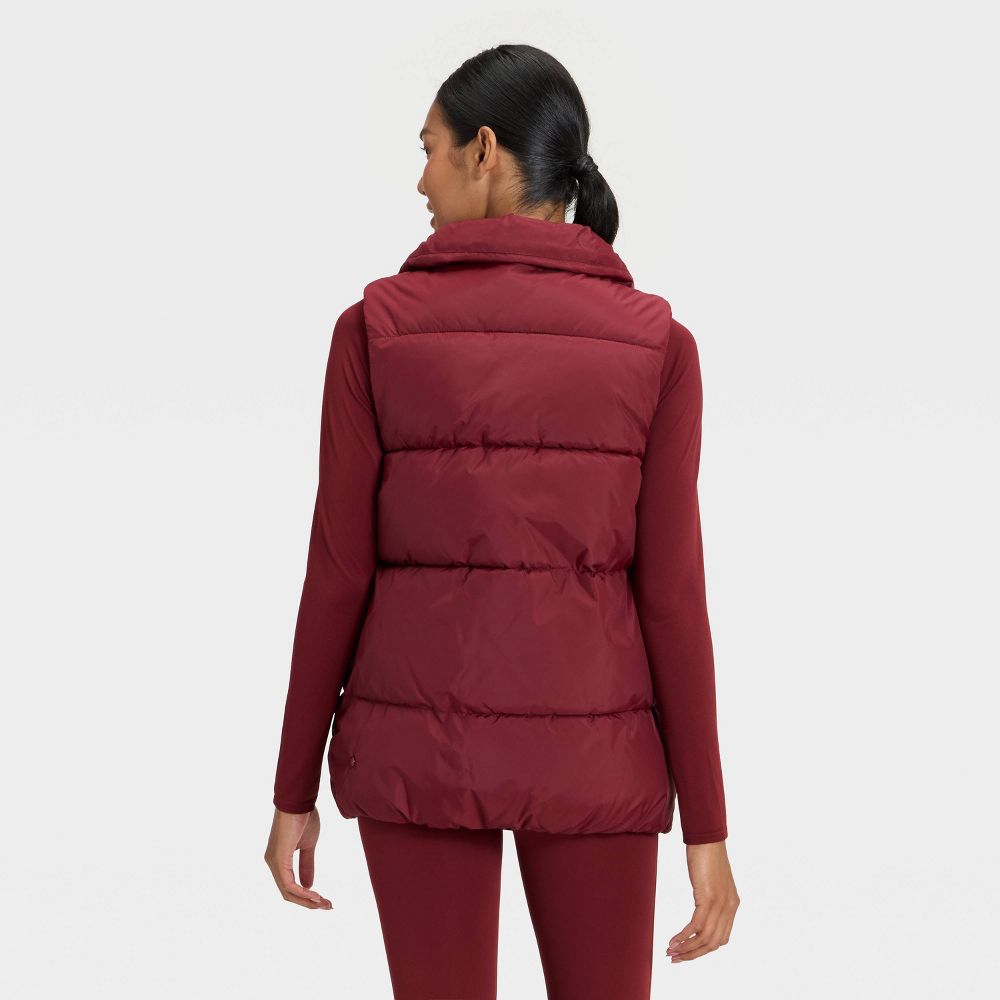 New - Women's Long Puffer Vest - All In Motion™ Maroon M