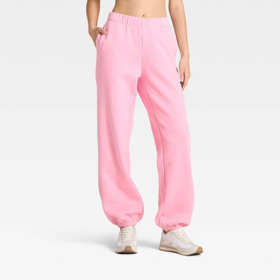 New - Women's Cinched Fleece Jogger Sweatpants - JoyLab™ Light Pink XXL