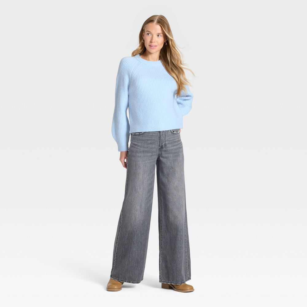 Open Box - Women's Cozy Knit Crewneck Pullover Sweater - Universal Thread™ Blue L