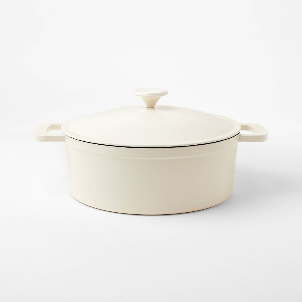 New - 5.5qt Enamel Dutch Oven Cream - Figmint™