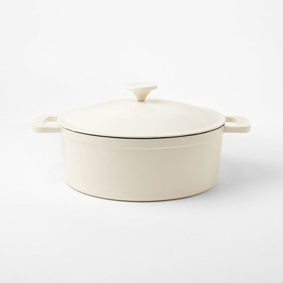 New - 5.5qt Enamel Dutch Oven Cream - Figmint™