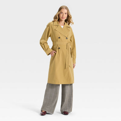 New - Women's Relaxed Trench Coat - A New Day™ Tan XS