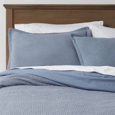 New - Threshold Cotton Waffle Duvet Cover Set Waffle Weave OEKO-TEX ThresholdBullseye Deals