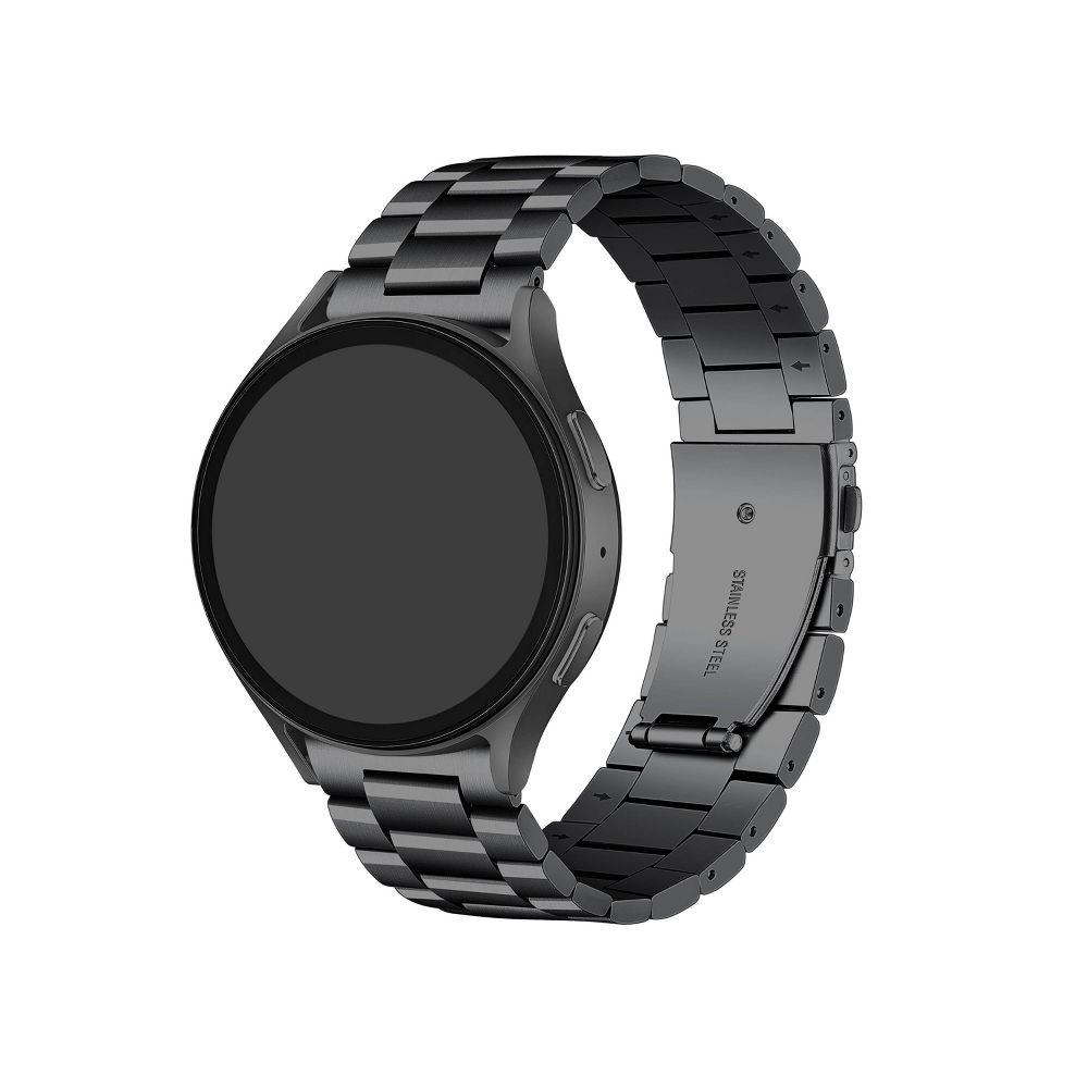 New - Posh Tech Maxwell Stainless Steel Smart Watch Band, Universal Fit for Apple Watch, Samsung Galaxy, Garmin 20mm - Black