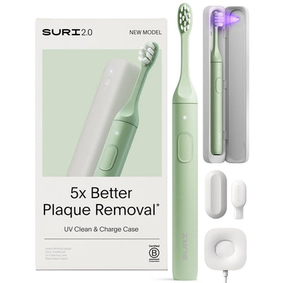 Open Box - SURI 2.0 Winter Fern Brush with UV Light Cleaning and Charging Case and Mirror Mount