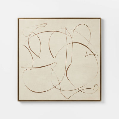 New - 30"x30" Line Abstract Framed Canvas Wall Art - Threshold™ designed with Studio McGee