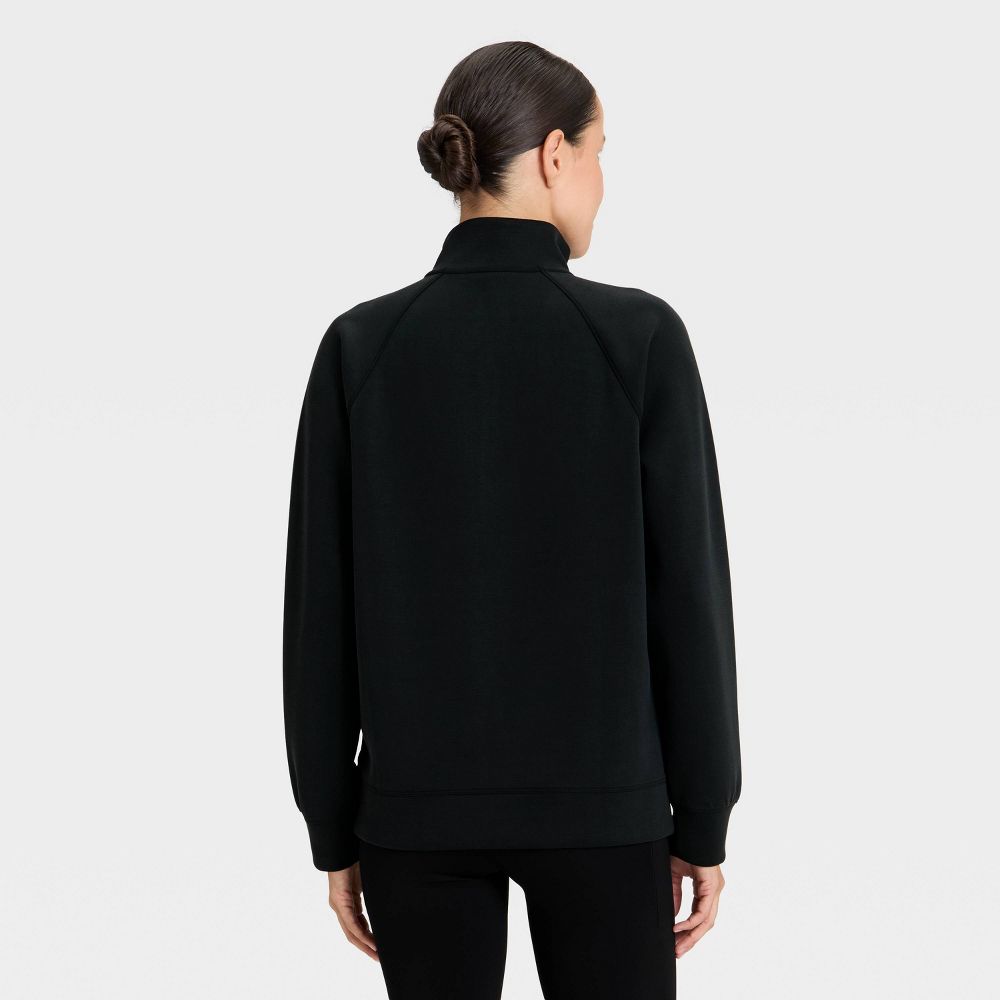 Open Box - Women's Airy Sleek Legging Friendly Half Zip Sweatshirt - All In Motion™ Black XS