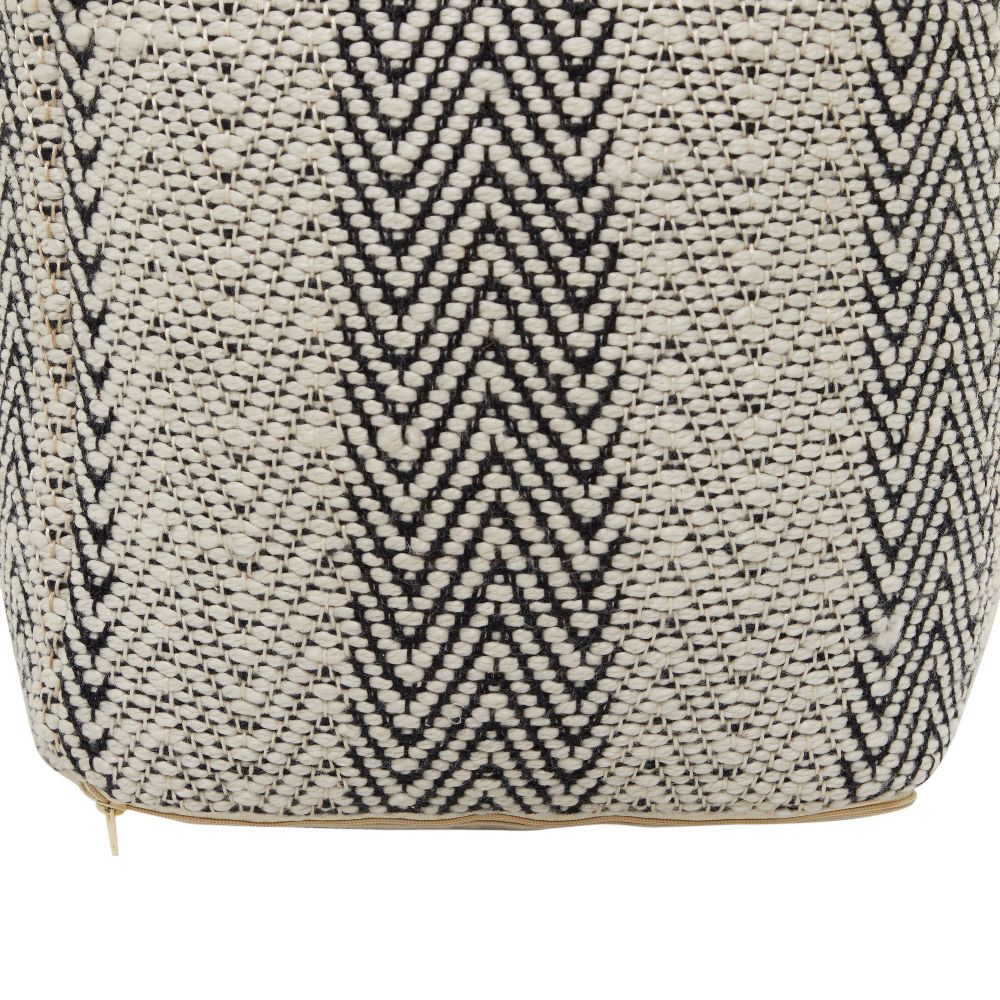 Open Box - Bohemian Indoor/Outdoor Fabric Pouf Zig Zag - Olivia & May: No Assembly, Comfort Seating