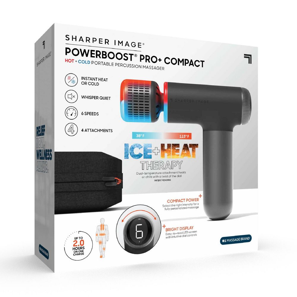 New - Sharper Image PowerBoost Pro Plus Hot and Cold Compact Body Massager