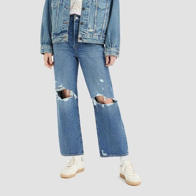 New - Levi's Women's Straight Leg Relaxed Fit Ankle Straight-Leg Jeans Distressed Levi'sBullseye Deals