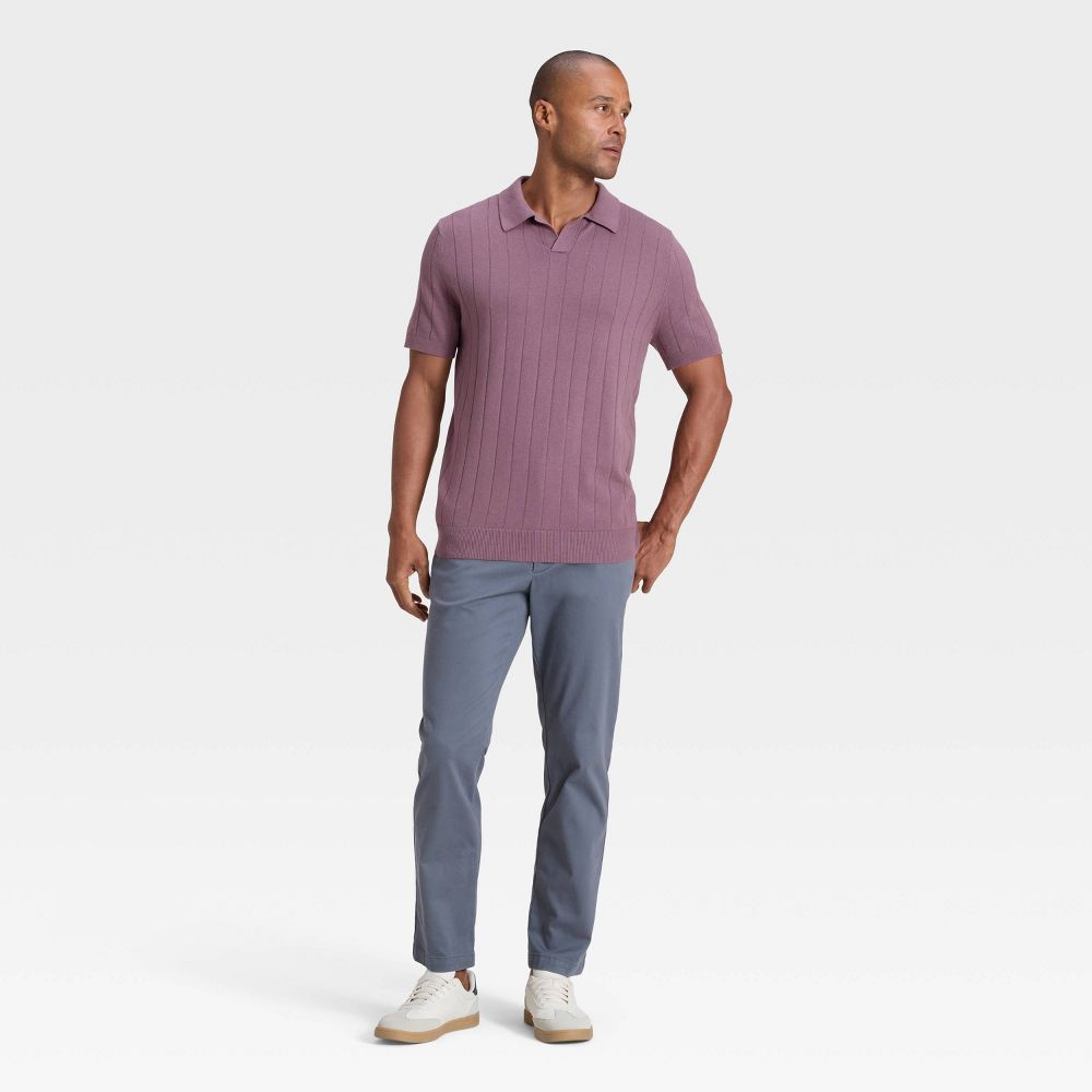 New - Men's Soft Knit Johnny Collar Polo Sweater - Goodfellow & Co™ Berry Pink XL