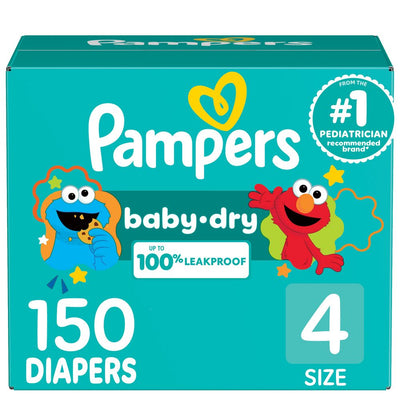 New - Pampers Baby Dry Diapers Pack - Size 4 - 150ct