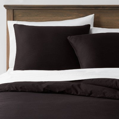 New - Threshold Duvet Cover Set 100% Cotton Sateen Solid 250TC ThresholdBullseye Deals
