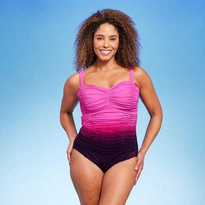 New - Aqua Green Shape + Style Women's One Piece Swimsuit UPF 50+ Swimwear Aqua GreenBullseye Deals