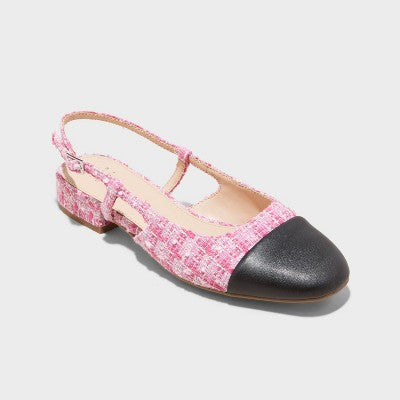 New - A New Day Women's Faux Leather Slingback Casual Ballet Flats Round Toe A New DayBullseye Deals