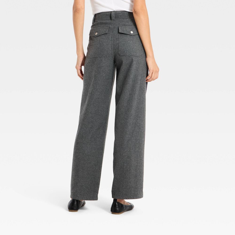New - Women's Mid-Rise Flannel Utility Pants - Universal Thread™ Gray 8