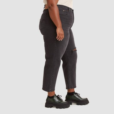 Levi's Women's Plus High Rise Straight Leg Crop Straight Jeans Stretch Denim Levi'sBullseye Deals