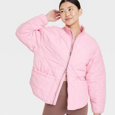 New - All In Motion Women's Zip-Up Winter Lightweight Puffer Jacket Relaxed Fit All In MotionBullseye Deals