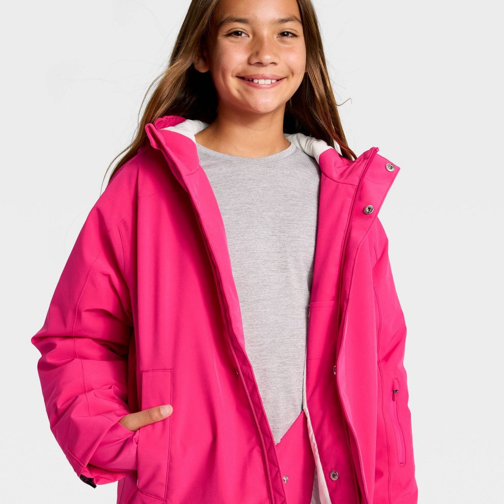 New - Kids' Hooded Snowsport Jacket - All In Motion™ Pink XL