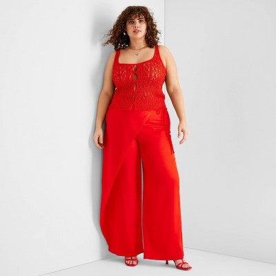 New - Future Collective with Jenee Naylor Women's Mid Rise Wide Leg Full Sarong Pants Future Collective with Jenee NaylorBullseye Deals
