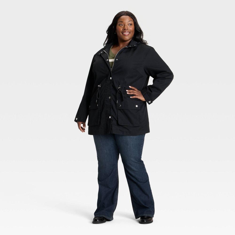 New - Women's Rain Jacket - Ava & Viv™ Black 1X