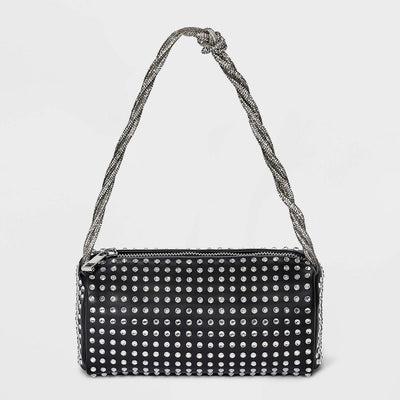 New - Mini Embellished Boxy Barrel Bag - A New Day™ Black