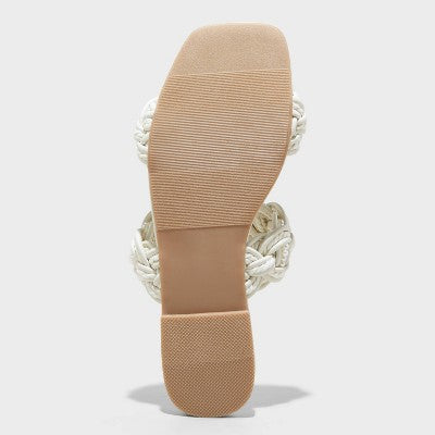 New - A New Day Women's Buckle Flat Heel Slide Sandals Open Slip-On Memory Foam A New DayBullseye Deals