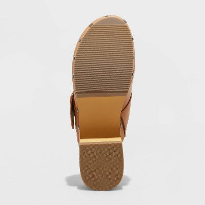 New - Universal Thread Women's 2" Chunky Block Low Heel Slip On Clogs Memory Foam Universal ThreadBullseye Deals