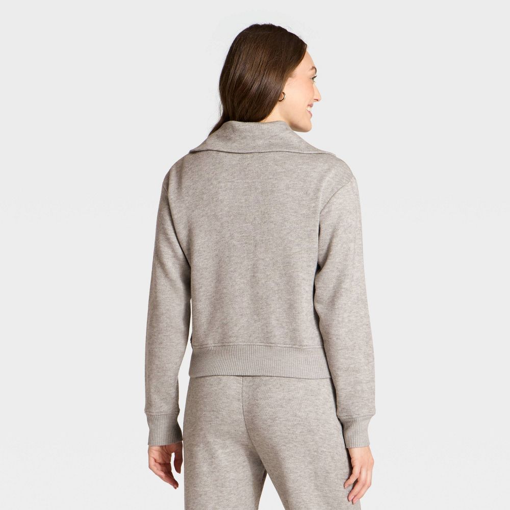 New - Women's Quarter Zip Pullover Sweatshirt - Universal Thread™ Heather Gray XS