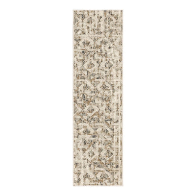 New - 2'x7' Eliot Geo Runner Rug Tan/Beige/Gray - Threshold™: Traditional Geometric Indoor Low Pile Woven Polyester