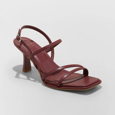 Open Box - Women's Dottie Strappy Heels - A New Day Maroon 10 A New DayBullseye Deals
